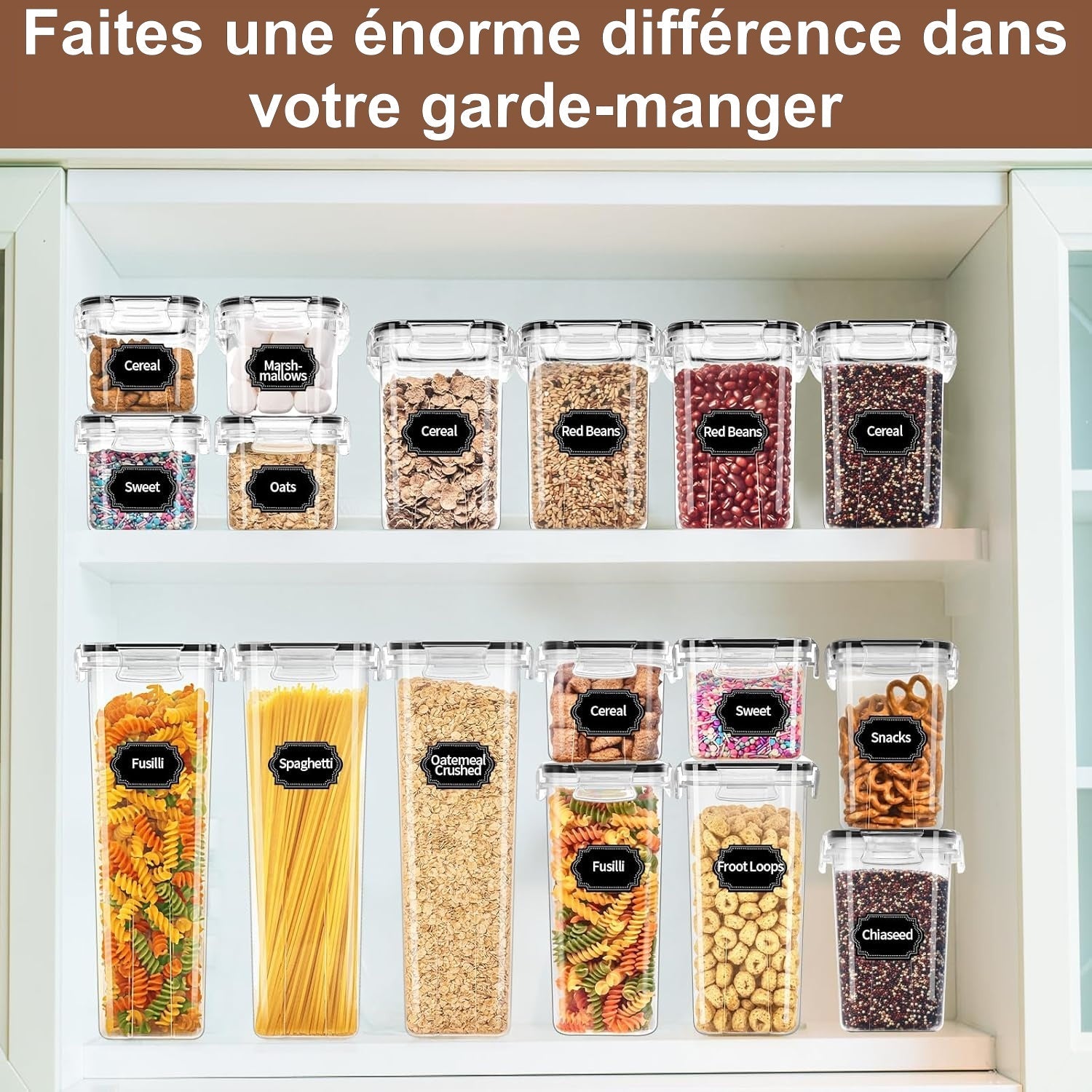 Skroam - Lot de 36 boîtes de rangement hermétiques